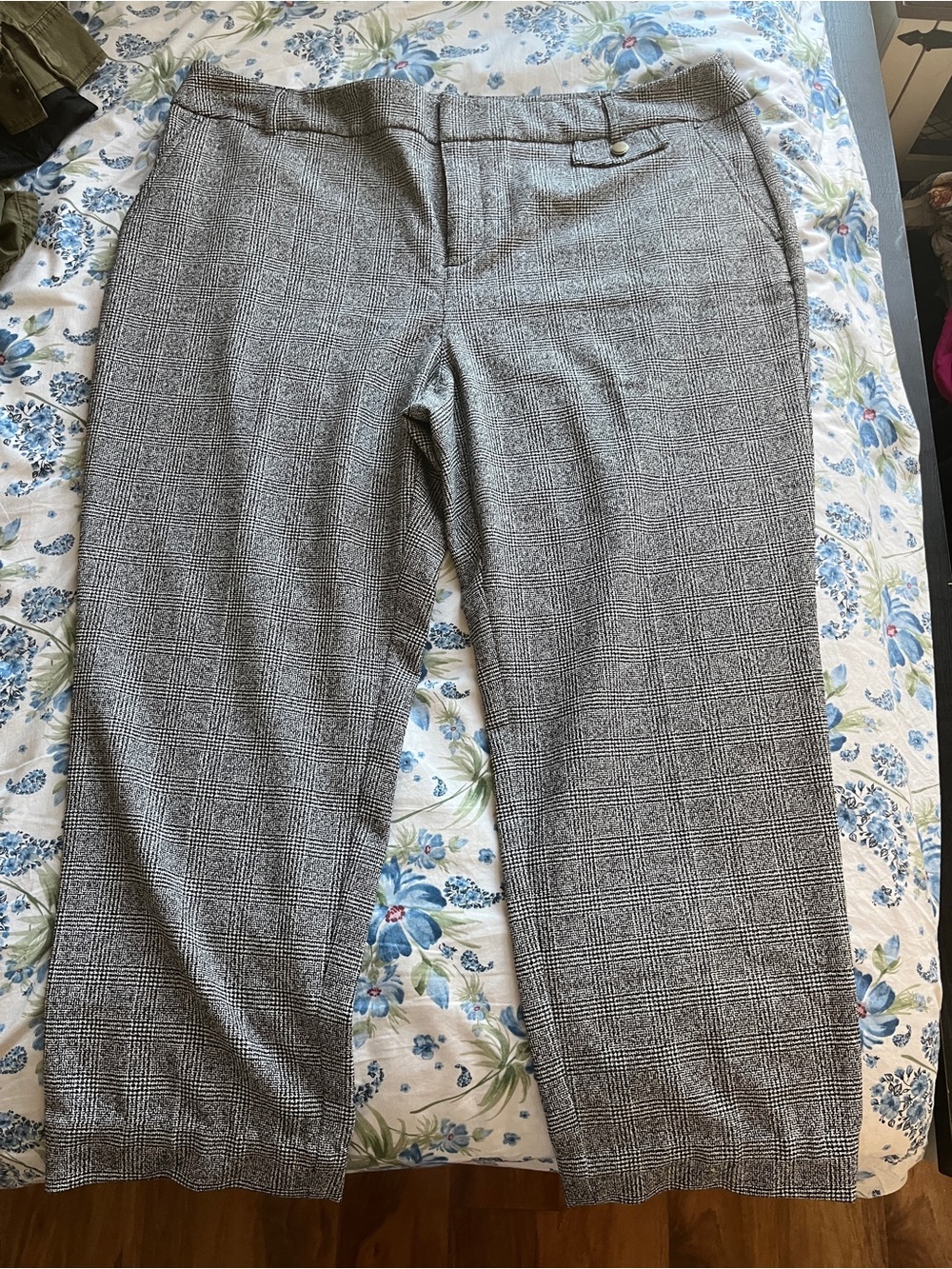 Charter Club Black and White Glen Plaid Dress Pants